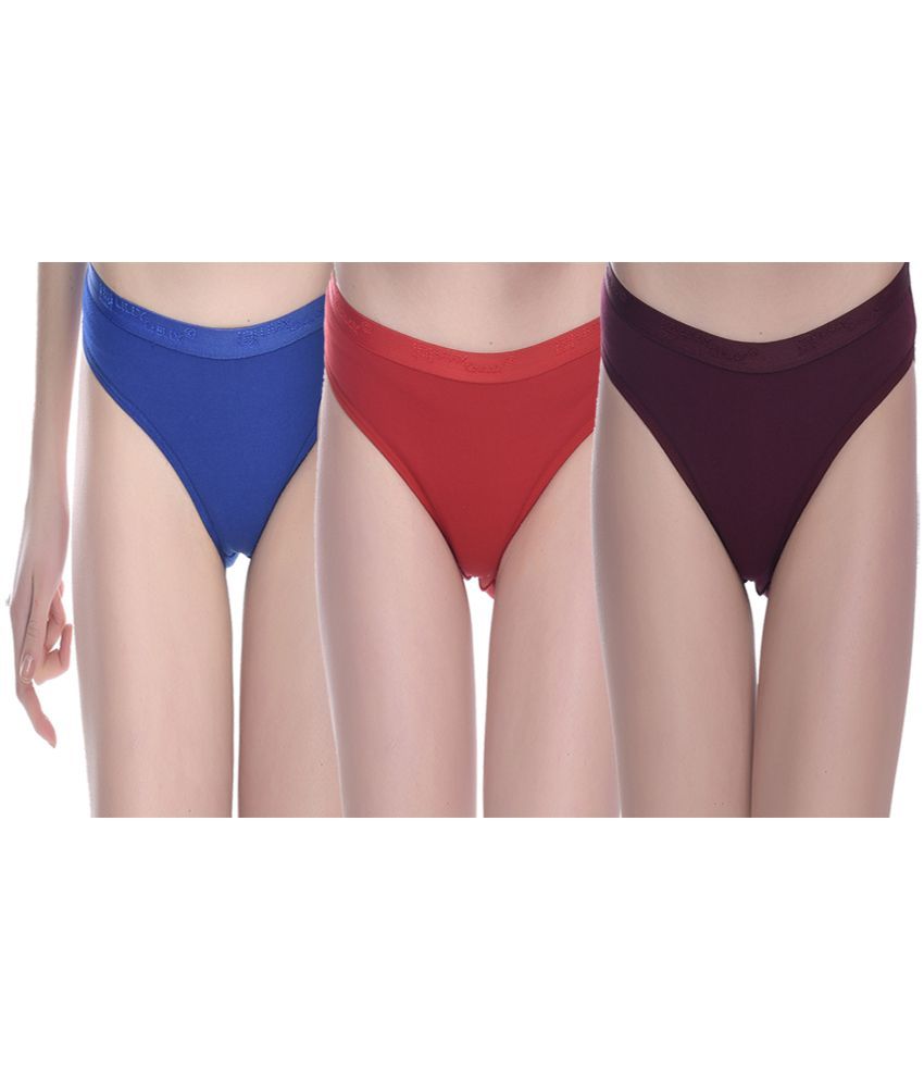     			Elina - Cotton Solid Multi Color Women's Briefs ( Pack of 3 )