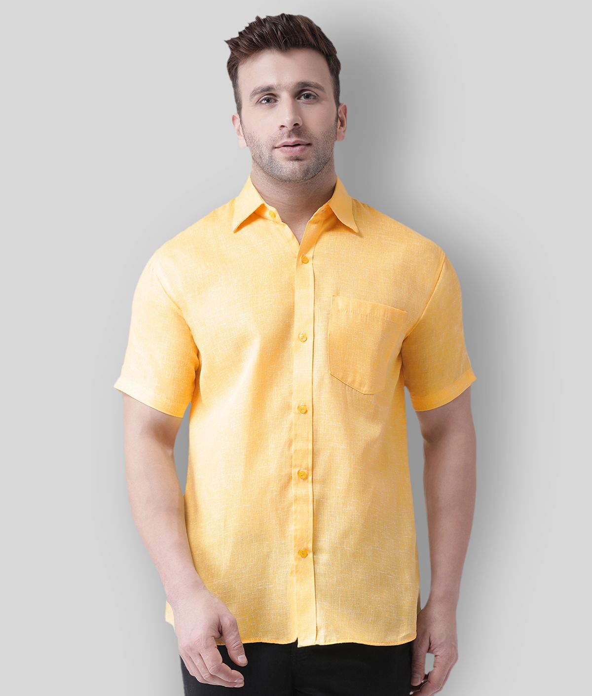     			RIAG - Yellow Cotton Regular Fit Men's Casual Shirt (Pack of 1 )