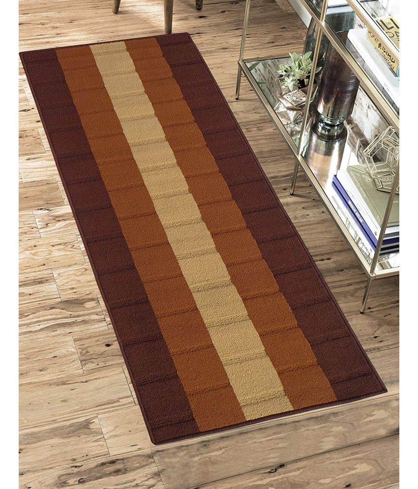     			Status Brown Polypropylene Carpet Abstract 2x5 Ft