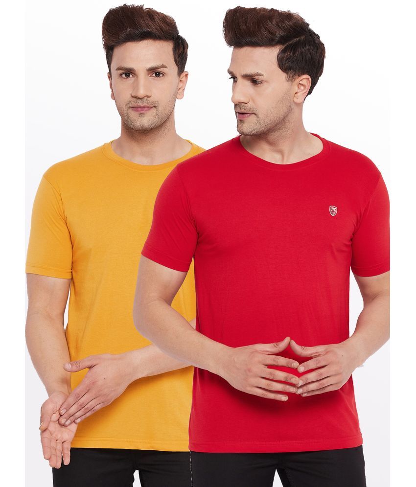     			Lycos - Cotton Blend Regular Fit Red Men's T-Shirt ( Pack of 2 )