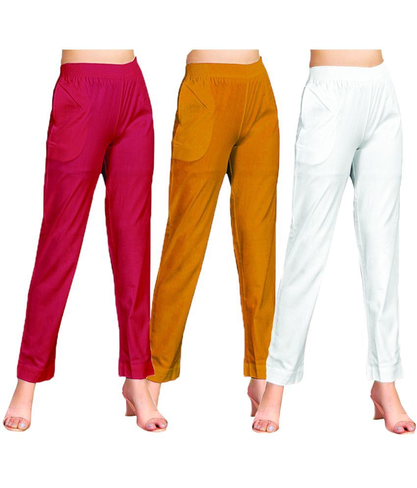     			PT LEGGINGS - Cotton Blend Regular Multicolor Women's Casual Pants ( Pack of 3 )