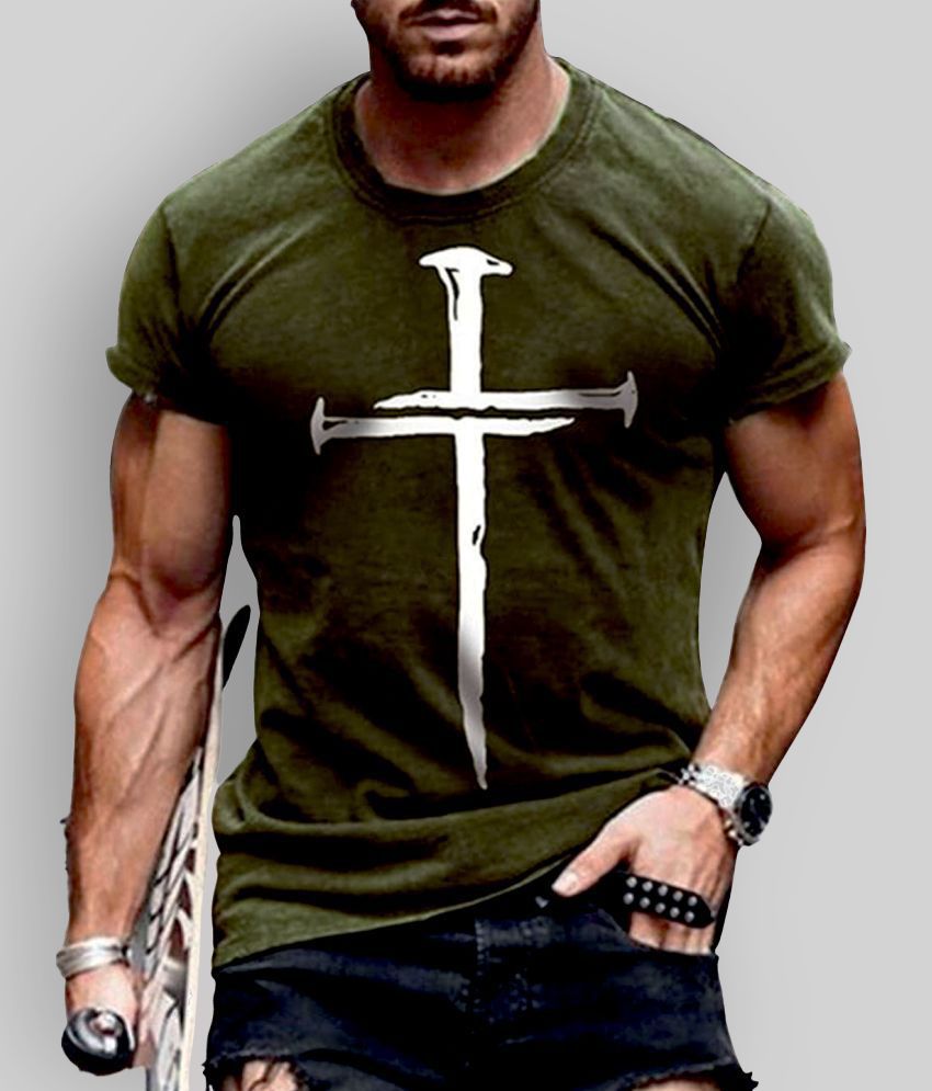     			The Million Club Pack of 1 Cotton Blend Regular Fit Men's T-Shirt ( Olive )