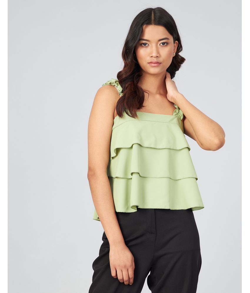     			Chimpaaanzee - Green Crepe Women's Tiered Top ( Pack of 1 )