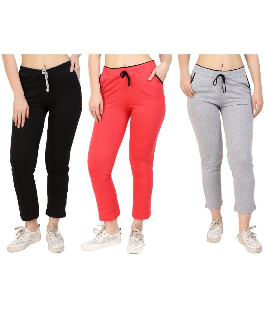     			Diaz - 100% Cotton Multicolor Women's Running Trackpants ( Pack of 3 )