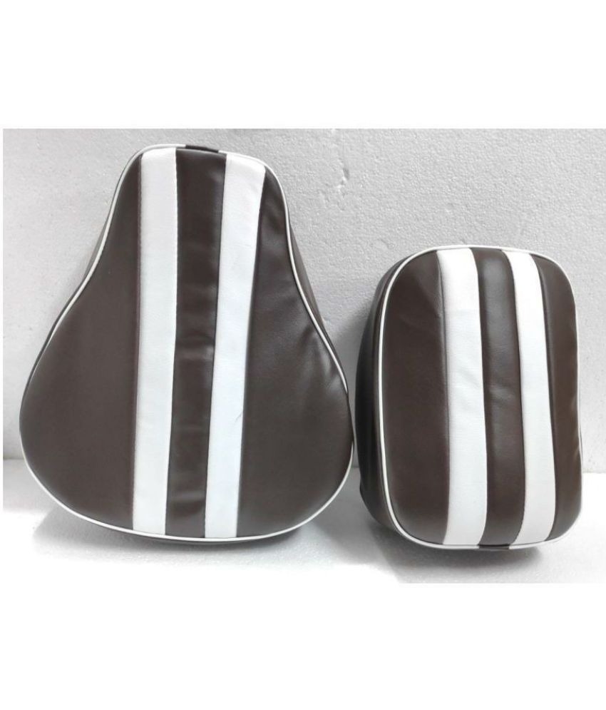     			AHL MOTORS Seat Cover Fancy Brown & White Double Patti For Royal Enfield Classic , Classic Chrome , Classic Desert