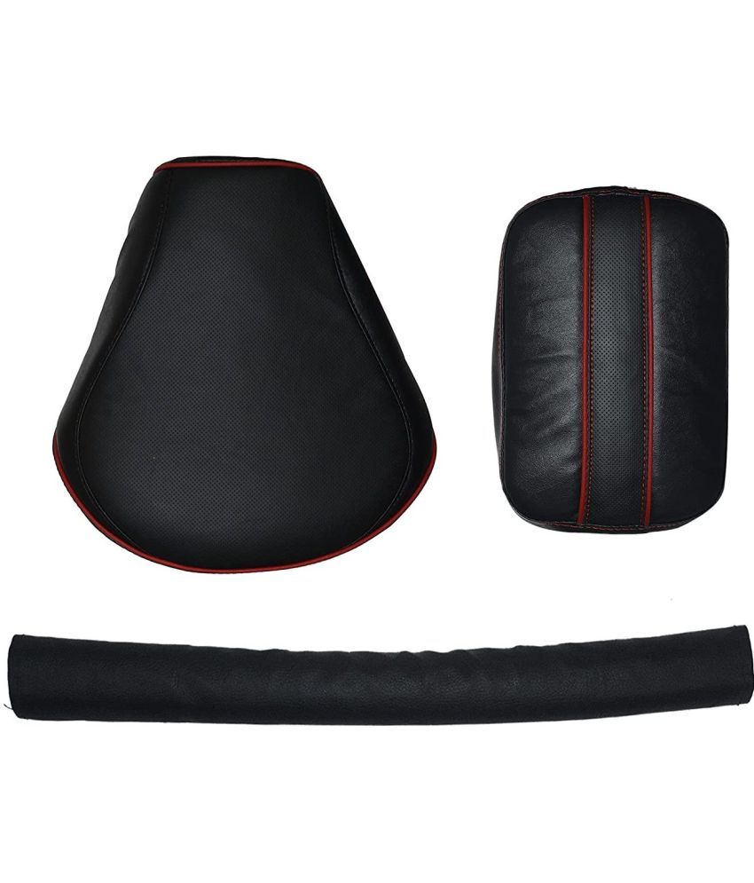     			AHL MOTORS Stylish Red Strip in Seat Cover with Back Rest Foam Combo Set for Royal Enfield Classic 350/500cc