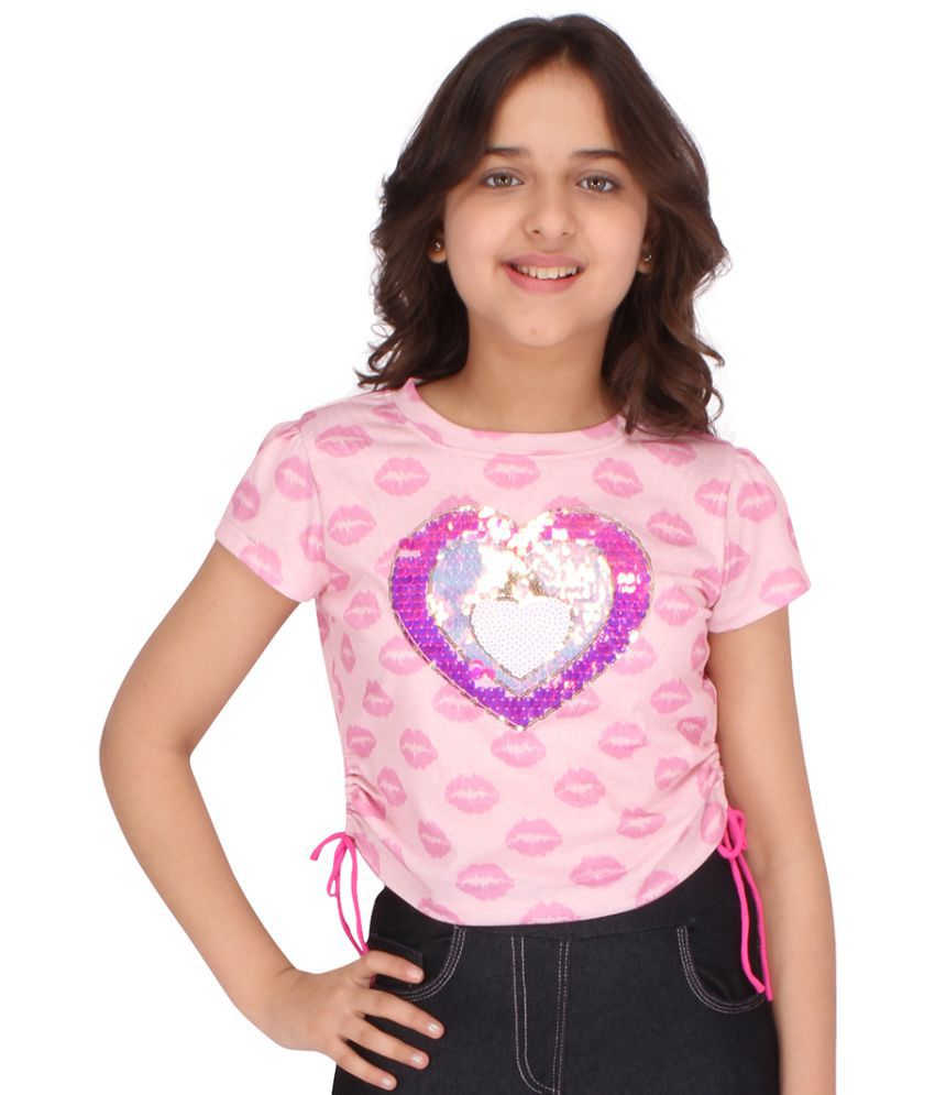     			Cutecumber - Cotton Blend Pink Girls T-Shirt ( Pack of 1 )