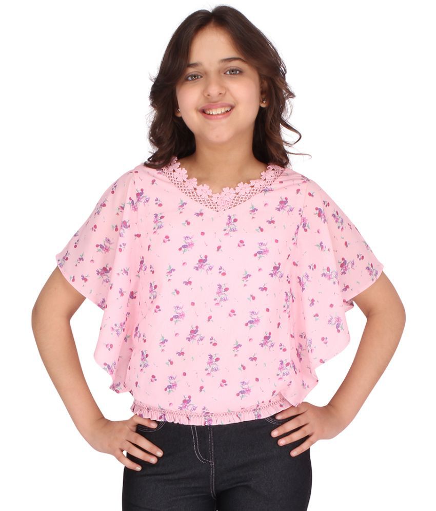     			Cutecumber - Georgette Pink Girls T-Shirt ( Pack of 1 )