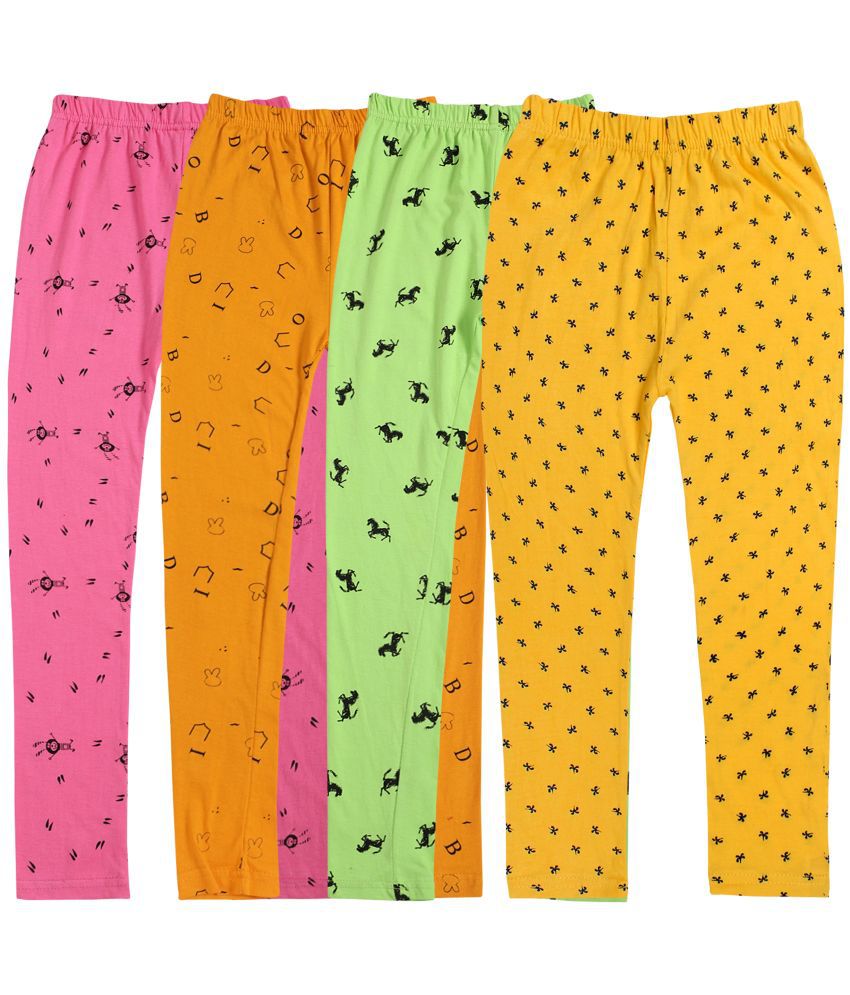     			Diaz - 100% Cotton Printed Multicolor Girls Leggings ( Pack of 4 )