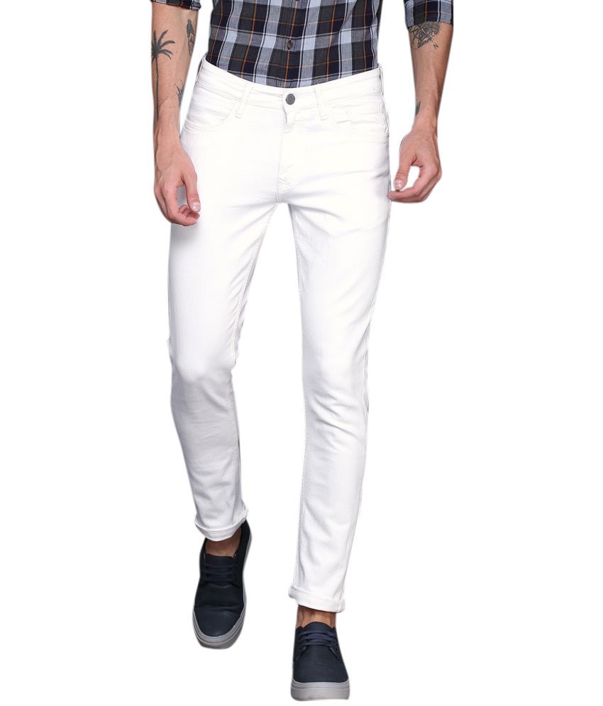     			x20 Denim Slim Fit White Men's Jeans ( Pack of 1 )