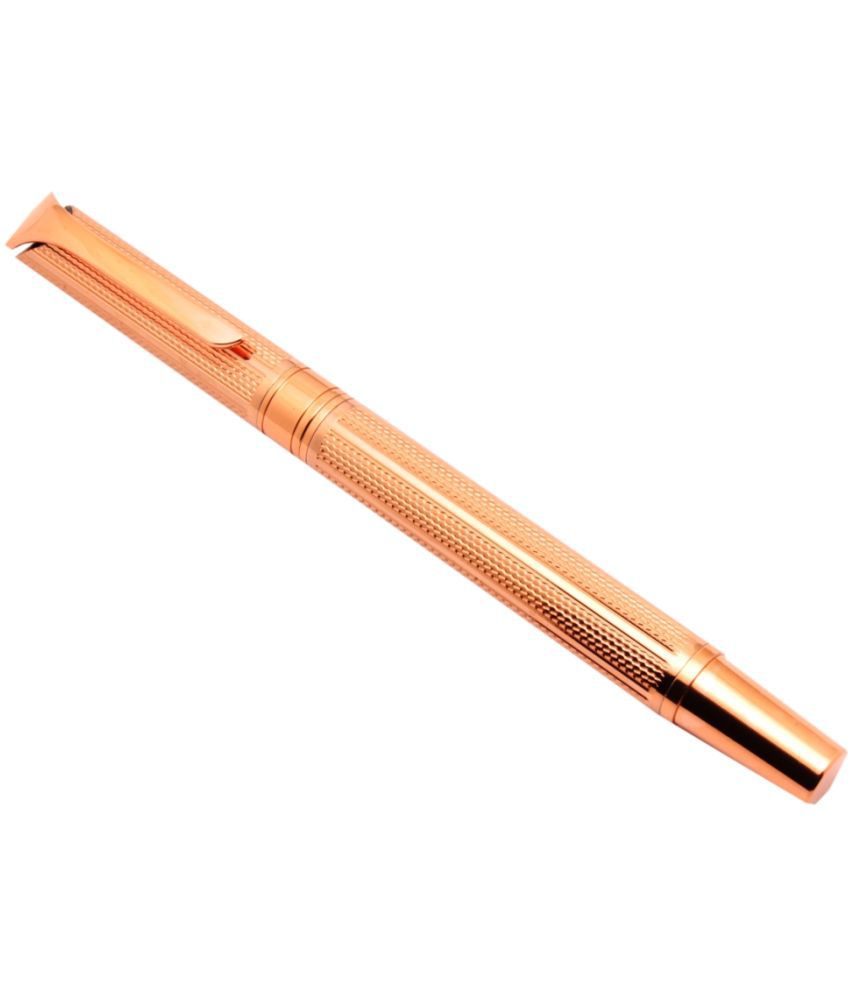     			Exclusive Studio Rose Gold Plated Roller ball Pen With Blue Refill New