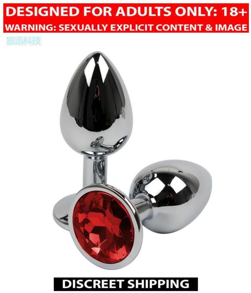 Men Women Chrome-plated Steel Butt Plug Massager Adult Sex Toys Medium Size by-KAMVEDA