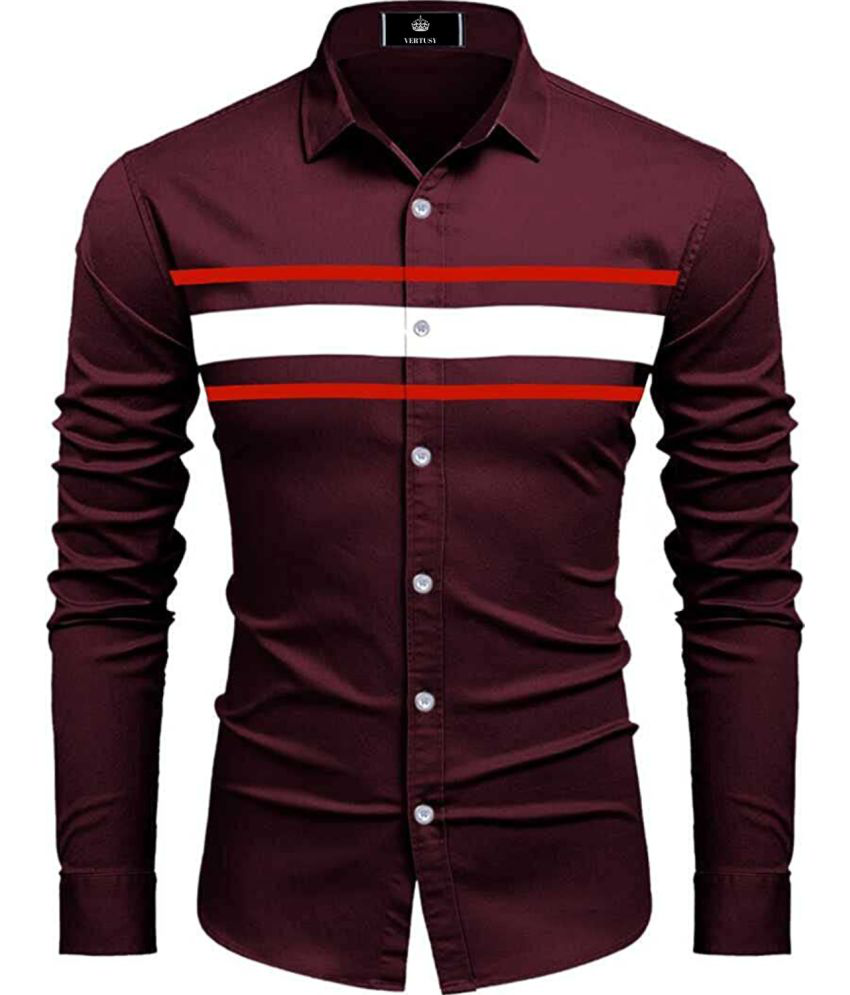     			VERTUSY - Cotton Blend Regular Fit Wine Men's Casual Shirt ( Pack of 1 )