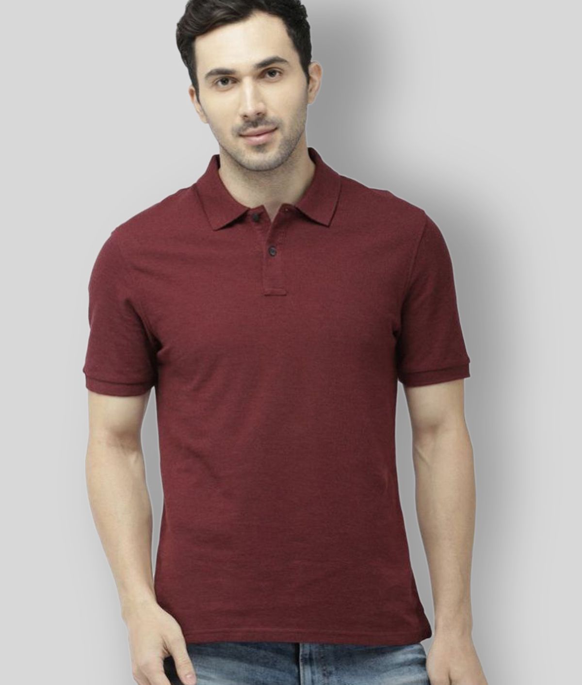     			FASHION365 - Maroon Cotton Blend Slim Fit Men's Polo T Shirt ( Pack of 1 )
