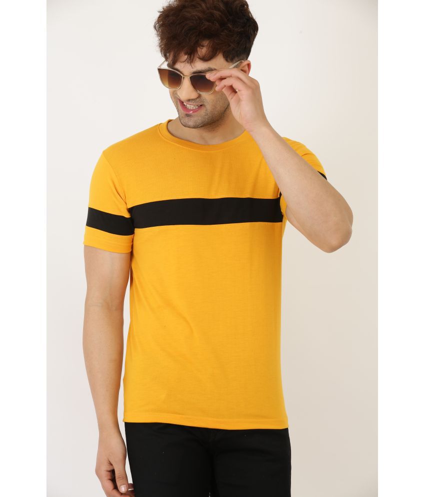     			Leotude - Cotton Blend Regular Fit Yellow Men's T-Shirt ( Pack of 1 )