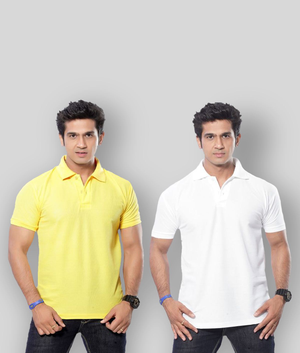     			in365 - White Cotton Blend Regular Fit Men's Polo T Shirt ( Pack of 2 )