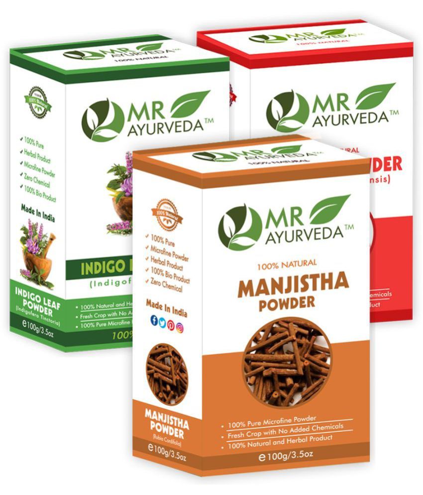     			MR Ayurveda Manjistha, Indigo & Hibiscus Powder Hair Scalp Treatment 300 g Pack of 3