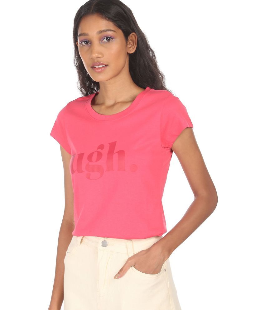     			Sugr - Cotton Blend Regular Pink Women's T-Shirt ( Pack of 1 )