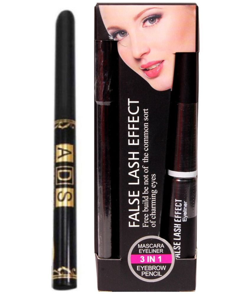     			Lenon Beauty Gel Eyeliner, Eyebrow Pencil, Pencil Kajal Mascara Black Pack of 4