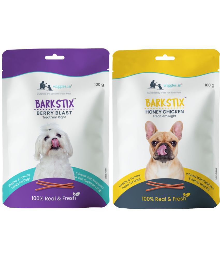     			Barkstix Dog Treats for Training Adult Puppies, 200g - Soft Chew Stick Hip, Joint, Skin & Coat - Chicory Root Extract (Berry Blast & Honey Chicken)