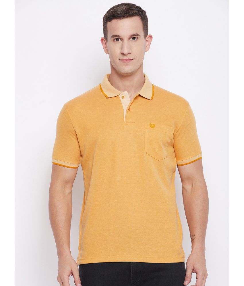 Duke - Cotton Blend Regular Fit Yellow Men's Polo T Shirt ( Pack of 1 )