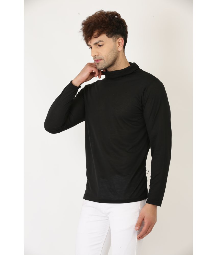 Leotude - Cotton Blend Regular Fit Black Men's T-Shirt ( Pack of 1 )