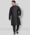 Hangup - Black Blended Fabric Regular Fit Men's Kurta Pyjama Set ( Pack of 1 )