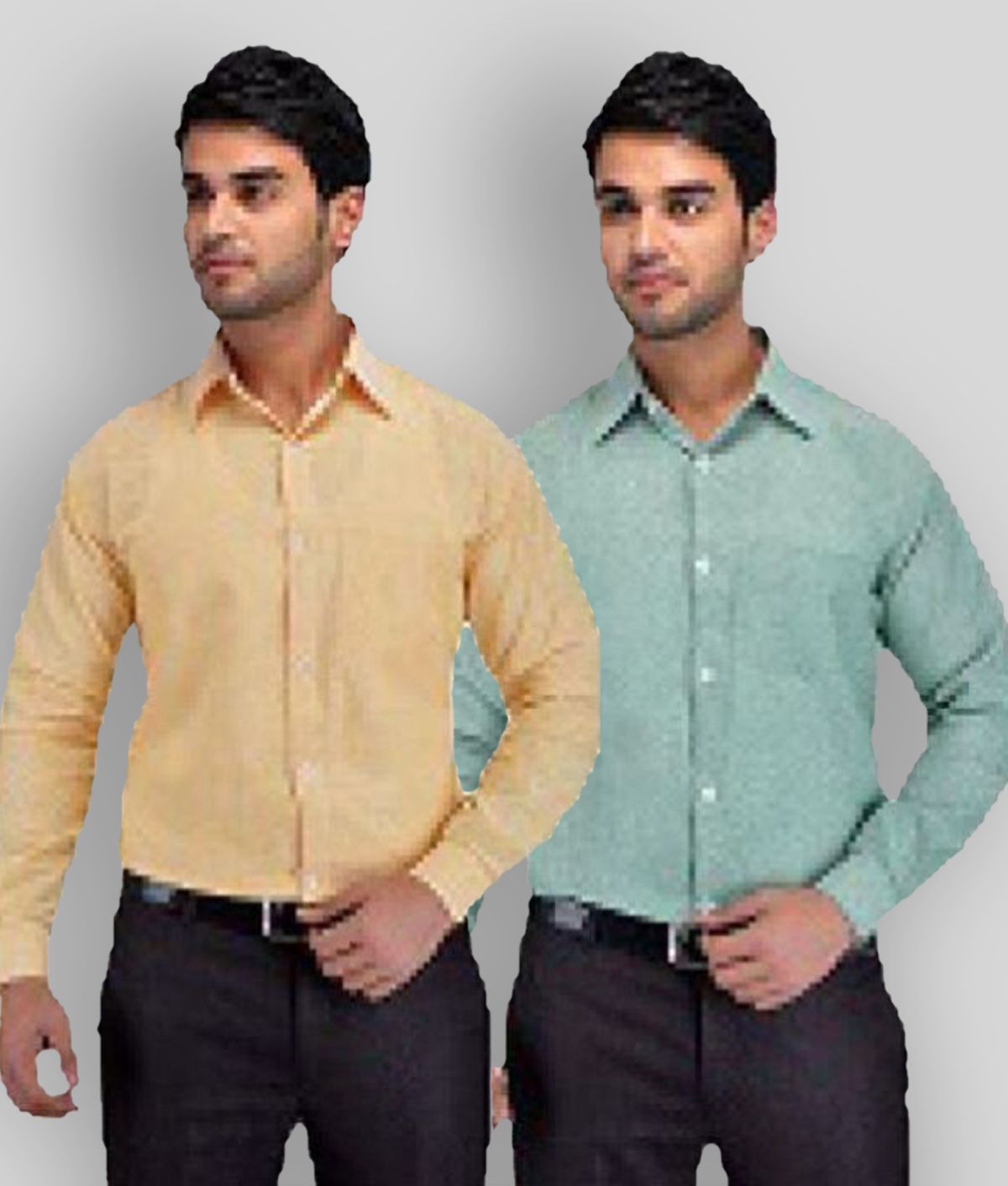     			DESHBANDHU DBK - Beige Cotton Regular Fit Men's Formal Shirt (Pack of 2)