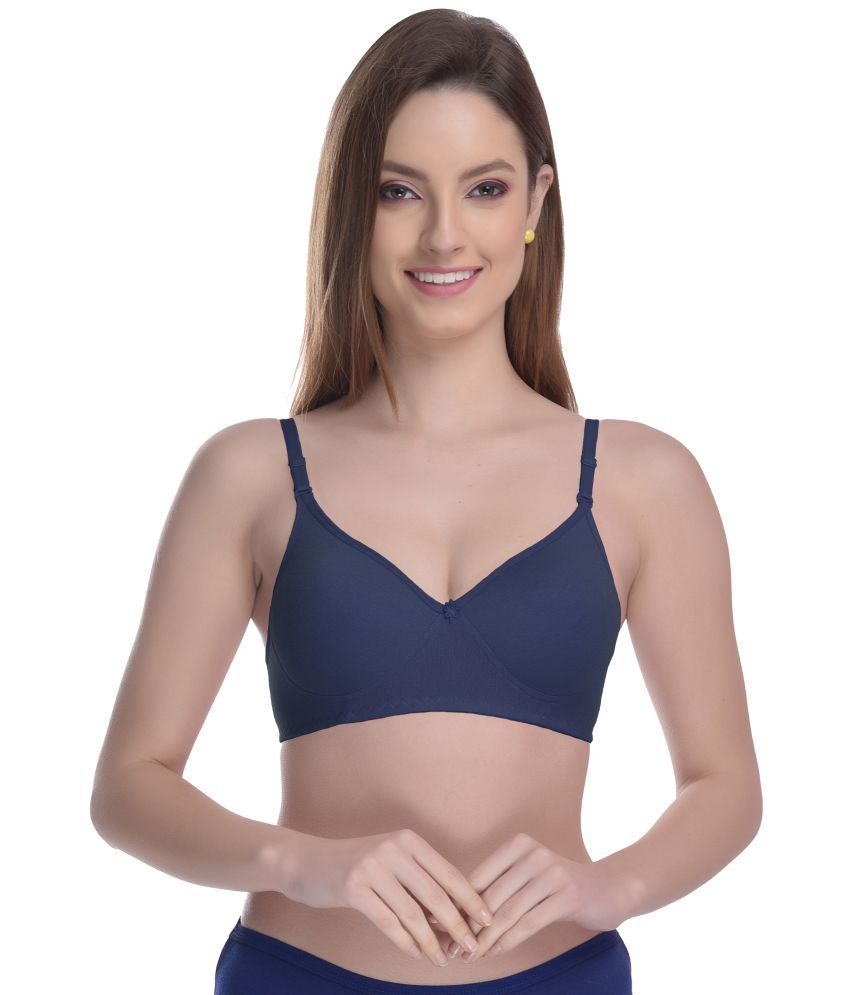     			Madam Cotton Blend Lightly Padded Women's Everyday Bra ( Blue )