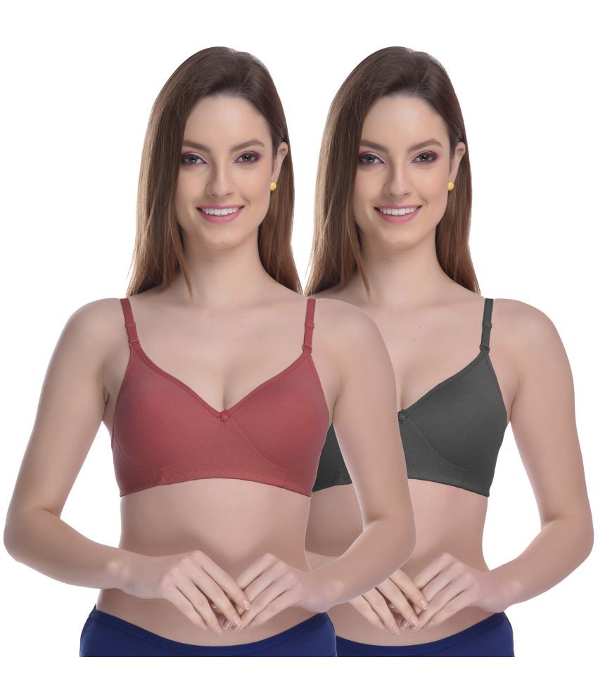     			Madam Pack of 2 Cotton Blend Lightly Padded Women's Everyday Bra ( Multicolor )