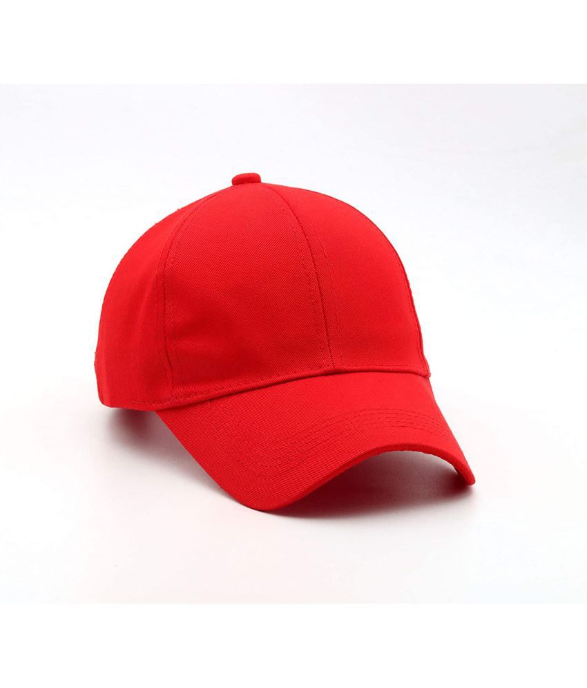 Zacharias - Cotton Blend Red Men's Cap ( Pack of 1 )