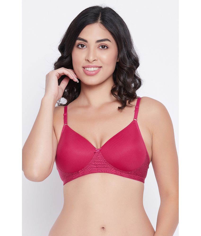     			Clovia Nylon Lightly Padded Women's T-Shirt Bra ( Magenta )