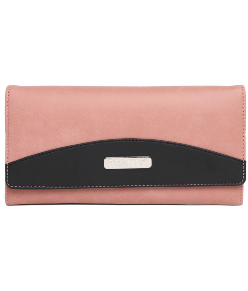     			Fostelo Light Pink P.U Bi Fold Wallet