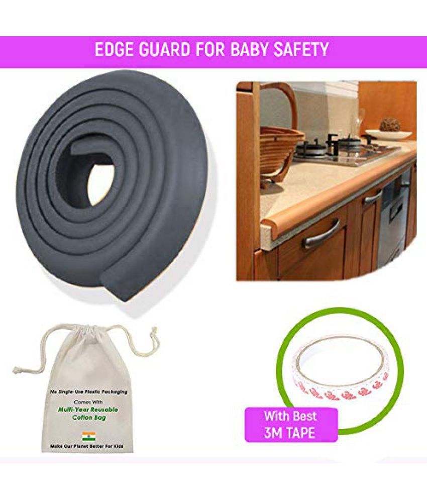     			SAFE-O-KID Black Polystyrene Edge Guard ( 2 pcs )