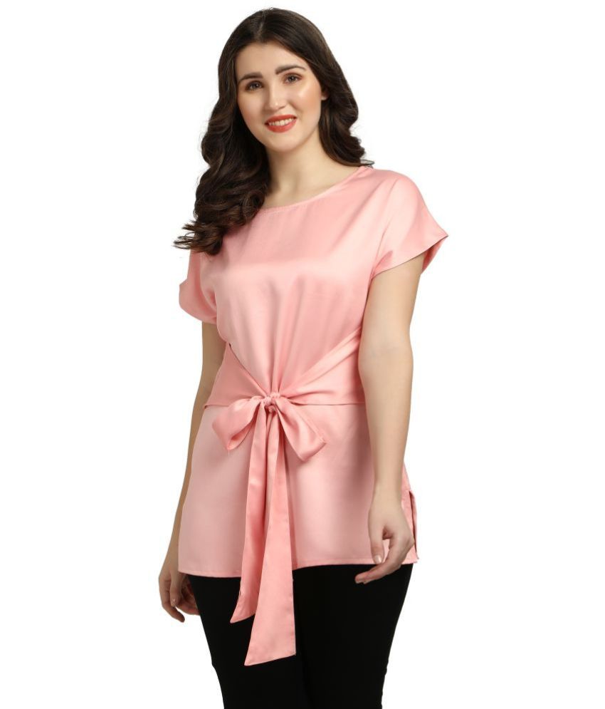     			Smarty Pants - Pink Satin Women's Knot Front Top ( Pack of 1 )