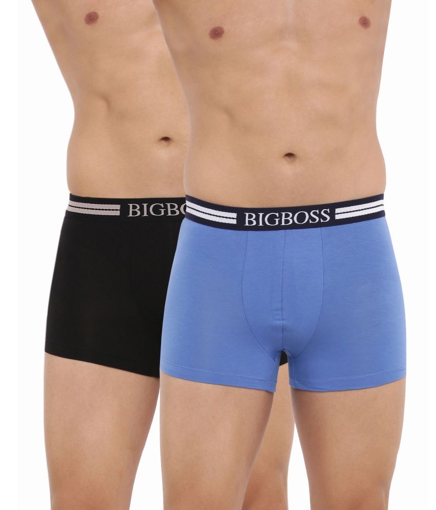     			Pack of 2 Dollar Bigboss Assorted Solid Cotton Blend Men Trunk