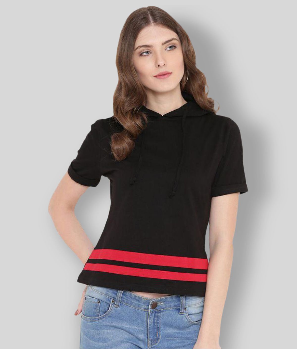 Gritstones - Black Cotton Regular Fit Women's T-Shirt ( Pack of 1 )