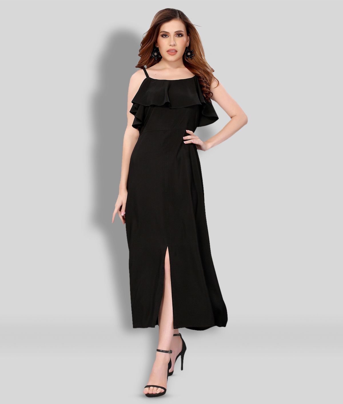     			Selvia - Black Georgette Women's A- line Dress ( Pack of 1 )