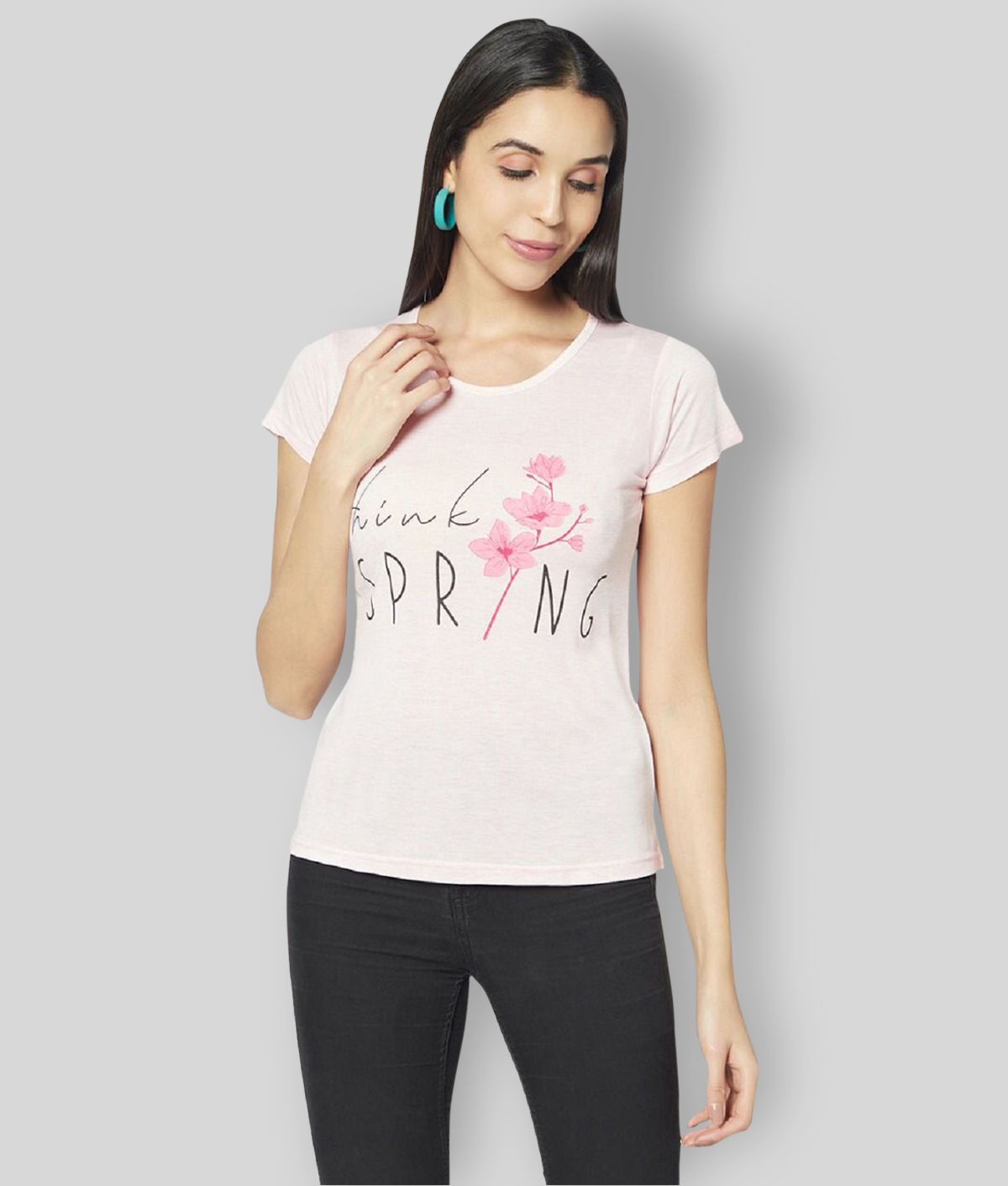     			Whyme Fashion - Pink Cotton Regular Fit Women's T-Shirt ( Pack of 1 )