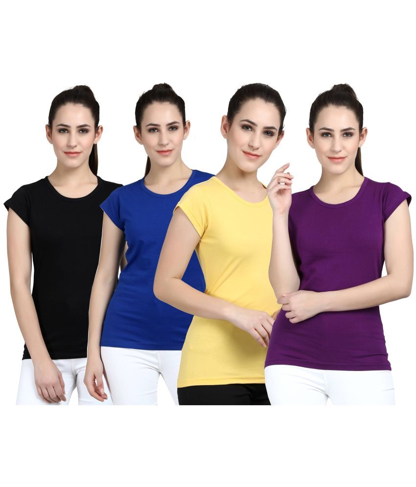     			Diaz - 100% Cotton Regular Multicolor Women's T-Shirt ( Pack of 4 )