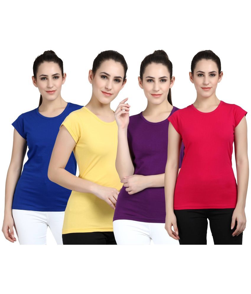     			Diaz - 100% Cotton Regular Multicolor Women's T-Shirt ( Pack of 4 )