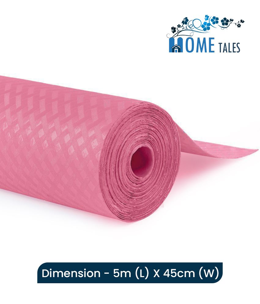     			HOMETALES Multipurpose ( 45 cm X 5 m) EVA Anti-Slip Mat Liners For Bathroom, Kitchen, Fridge & Table Mat -Pink (Checks Pattern)