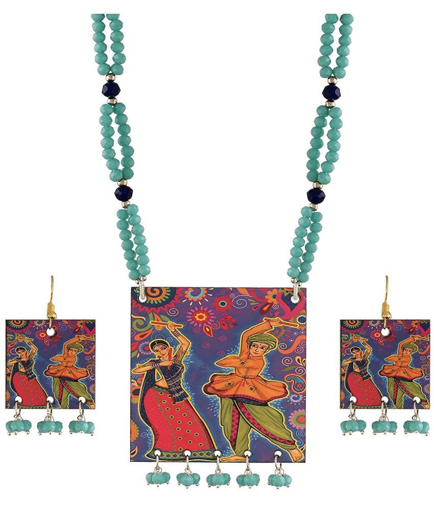     			I Jewels - Alloy Multi Color Necklace Set ( Pack of 1 )