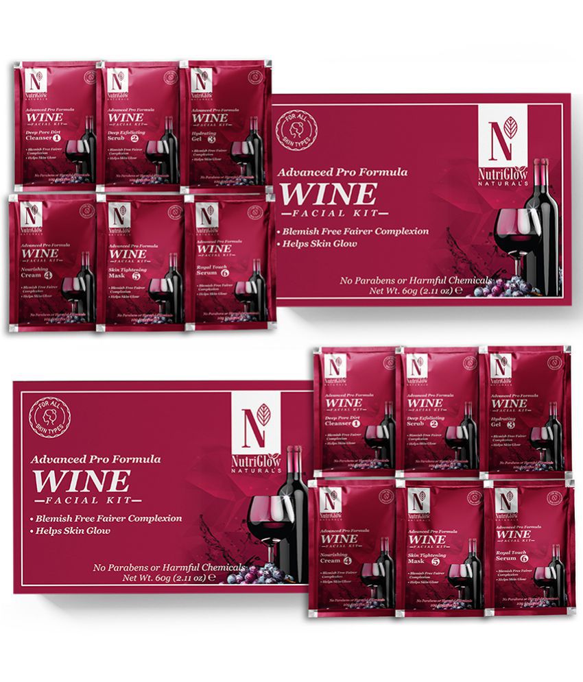     			NutriGlow NATURAL'S Advanced Pro Formula Wine Facial Cleanup Kit for Glowing Skin, Each 60gm (Pack of 2)