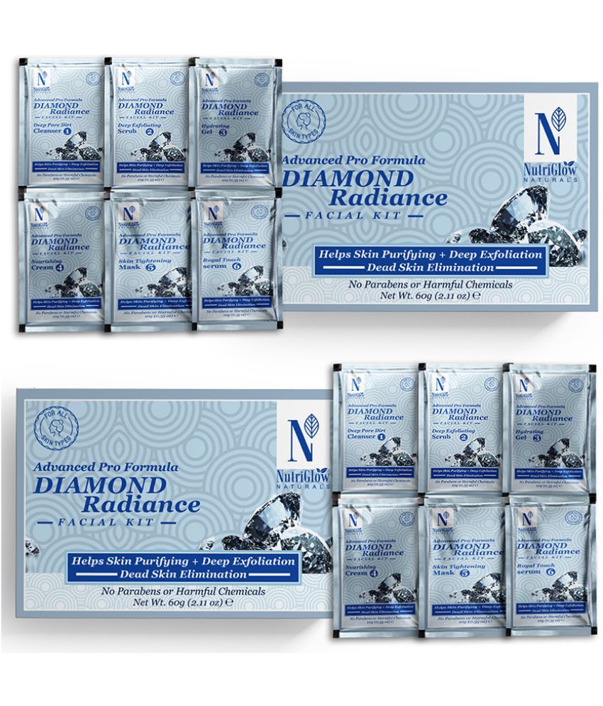     			NutriGlow NATURAL'S Advanced Pro Formula Diamond Radiance Facial Kit For Make Skin Acne & Spot Each 60gm (Pack of 2)