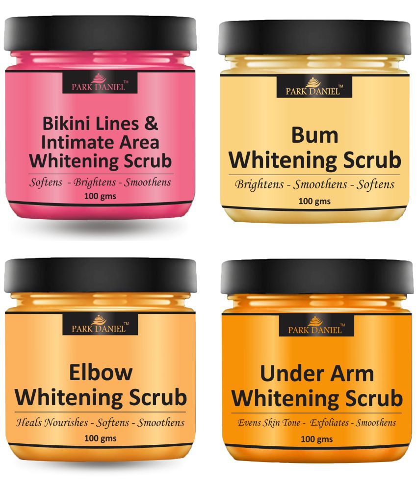     			Park Daniel Bikini, Bum, Elbow & Underarms Body Scrub For Skin Whitening Scrub & Exfoliators 100 gm Pack of 4