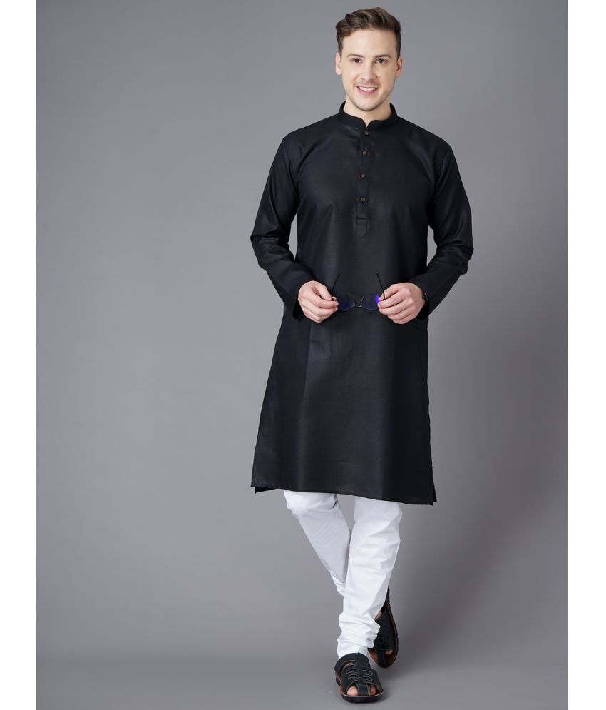     			Paul Street - Regular 100 percent Cotton Black Men's Kurta ( Pack of 1 )