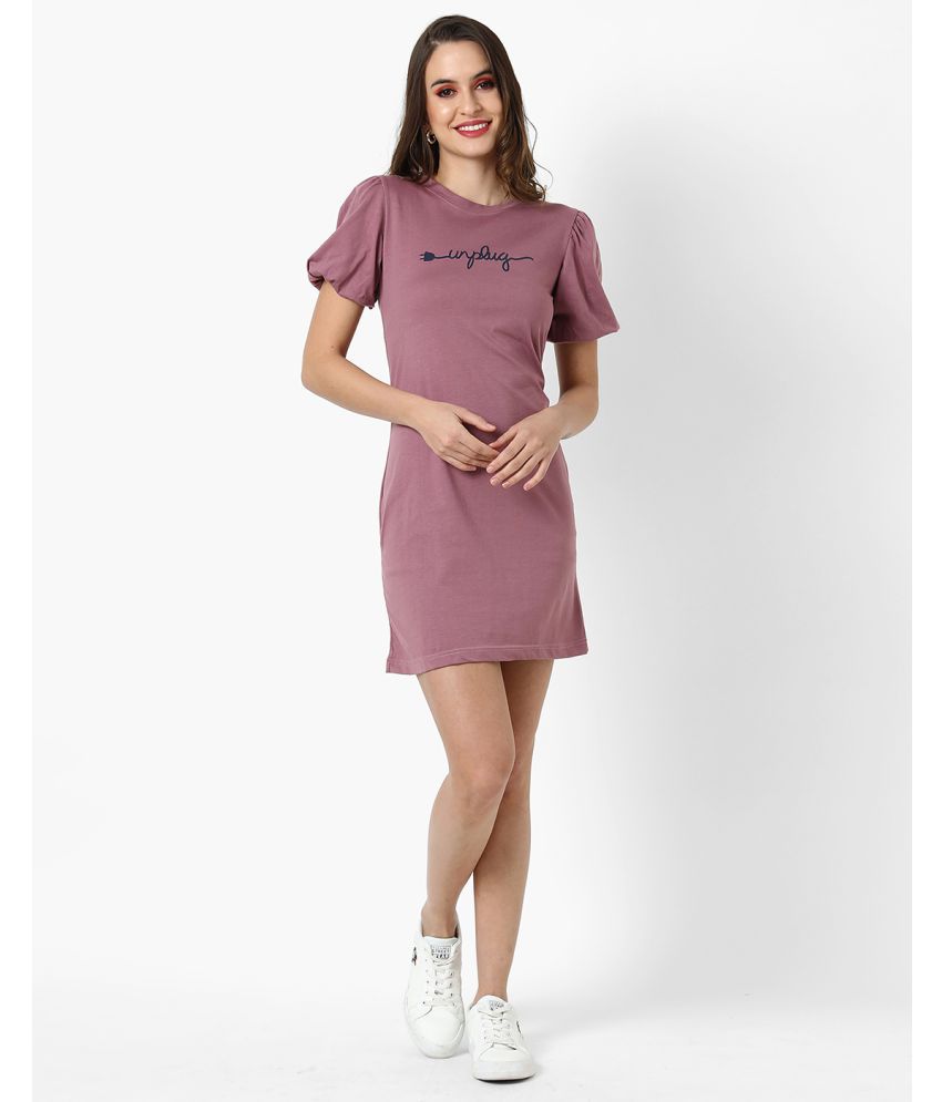     			Campus Sutra - Cotton Pink Women's T-shirt Dress ( Pack of 1 )