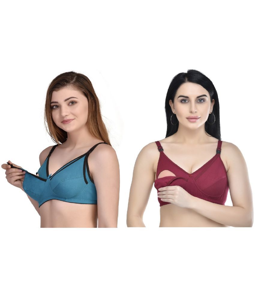     			Desiprime Pack of 2 Cotton Blend Non Padded Women's Everyday Bra ( Multicolor )