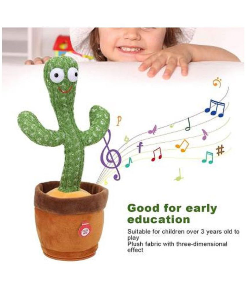 Duminas Dancing Cactus Talking Toy, Cactus Plush Toy, Wriggle & Singing Recording Repeat What You Say Funny Education Toys